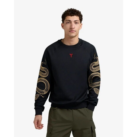 Nike Kobe Year of the Mamba Fleece Crewneck Sweatshirt Sz Large Black HQ4697-010 - Picture 1 of 10